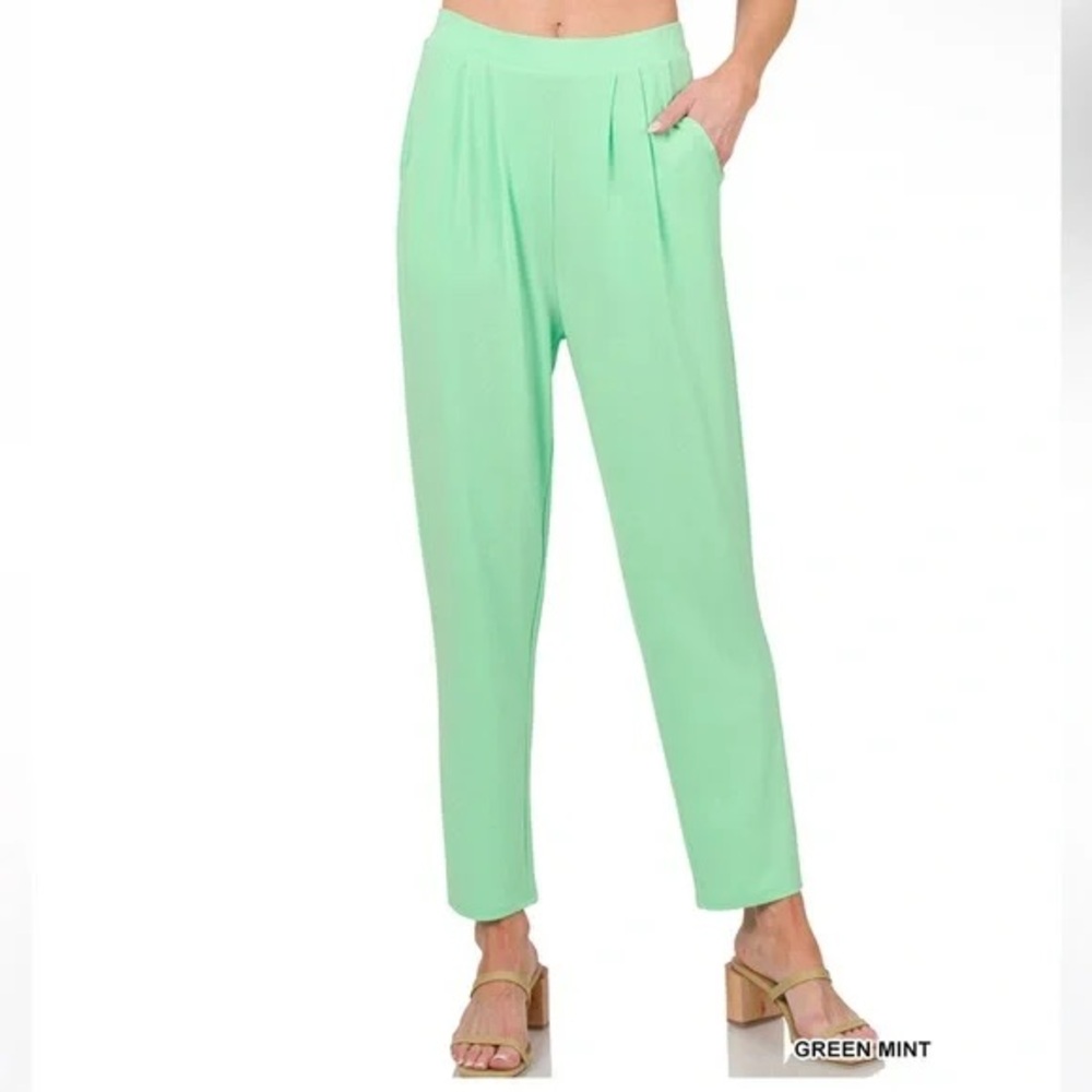Zenana green mint trouser pants